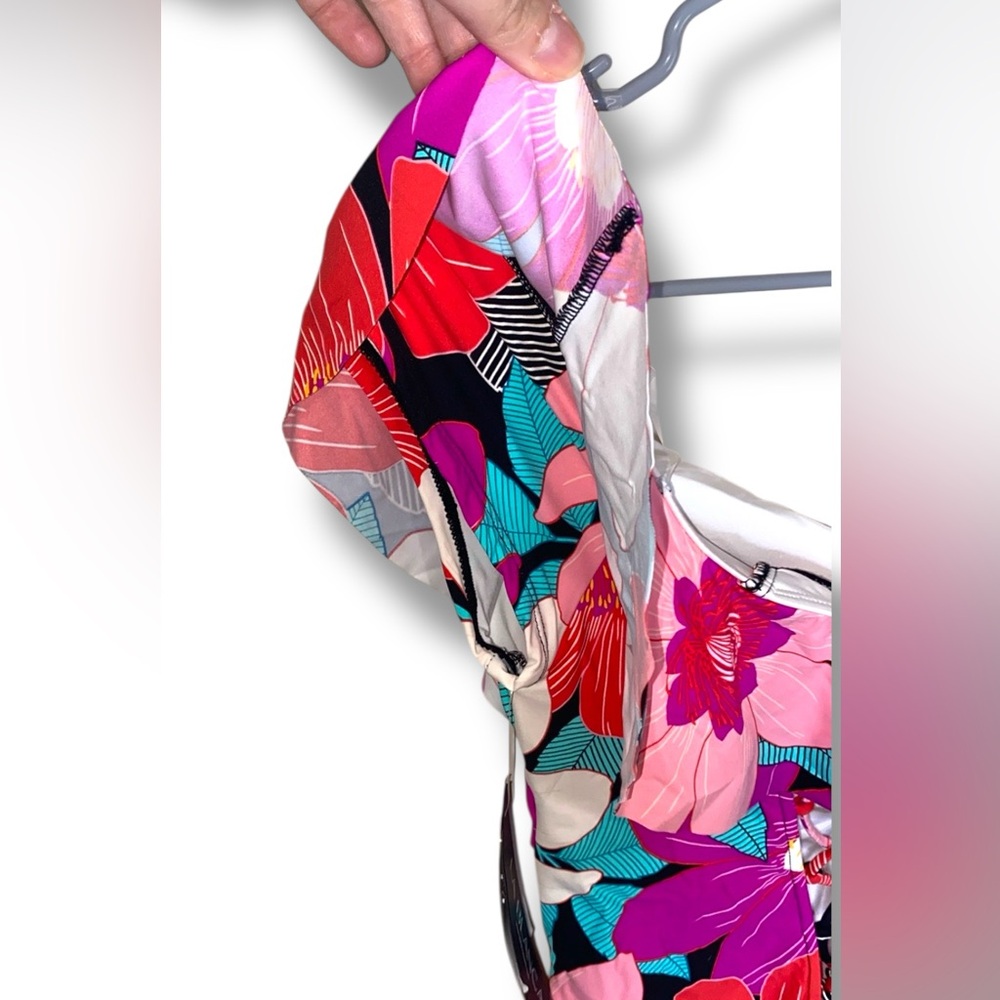 La Blanca Pink and Purple One Piece Swimsuit Floral Design - Picture 8 of 8